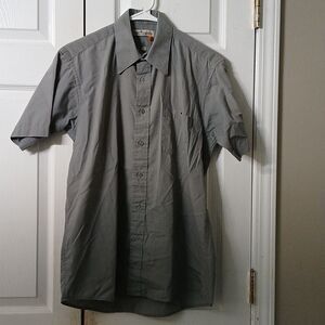 Bert Pulitzer Collector Edition light gray short sleeve button down shirt Sz 15